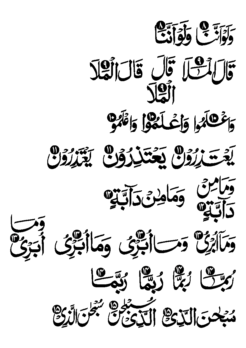 القرآن الکریم – قرآنی آیات کی تکرار خطاطی